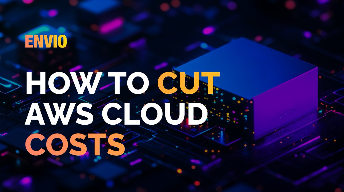 Envio blog cover with headline How to Cut AWS Cloud Costs over a circuit board